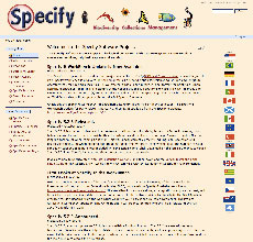 The Specify home page