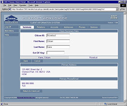 Euronet CDB Example Screen